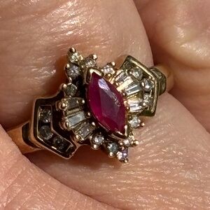 10k YG Ruby & Diamond Ring NOT FOR TRADE OR SALE